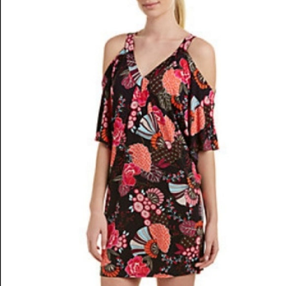 trina turk cold shoulder dress